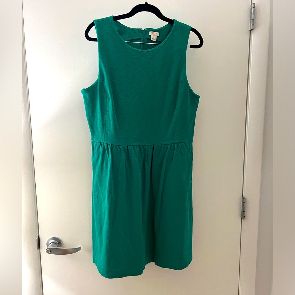 J-Crew Green A-Line Dress- L